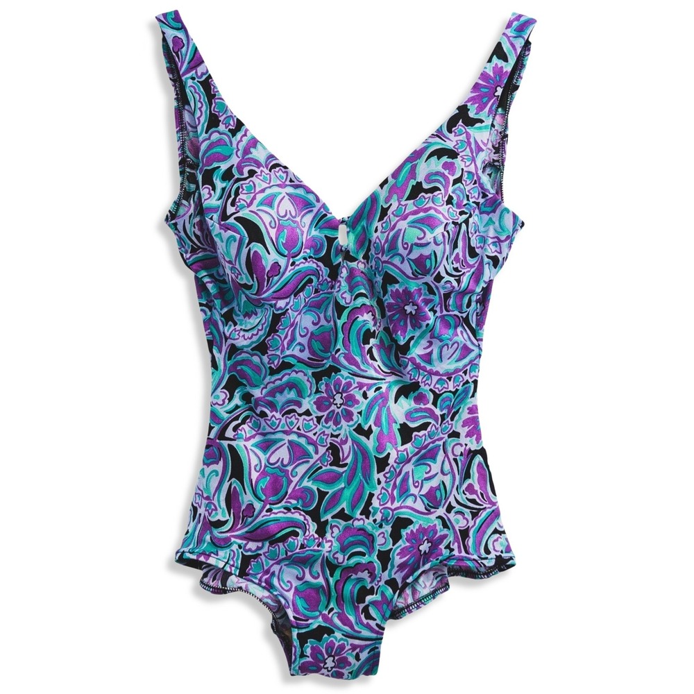 Maxine of Hollywood One Piece Swimsuit‎ Womens Vintage 90s Retro Pinup Swimwear